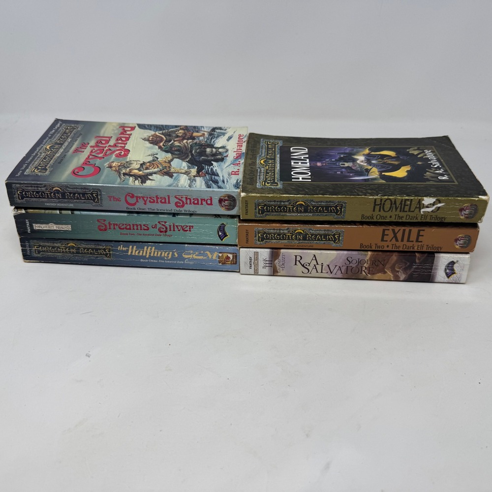 RA Salvatore Forgotten Realms Icewind Dale & Dark Elf Trilogy 6 Book Lot D&D
